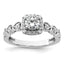 Round Lab-Grown Diamond Halo Engagement Ring in 14K White Gold (7/8 ct. tw.), Size 7 - Sophia Jewelers