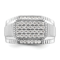 14k White Gold 7/8 carat Lab Grown Diamond VS/SI+ G+ Men's Ring
