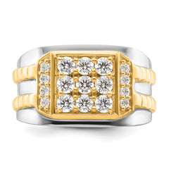14k Two-Tone 1 1/5 carat Lab Grown Diamond VS/SI+ G+ Men's Ring