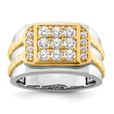 14k Two-Tone 1 1/5 carat Lab Grown Diamond VS/SI+ G+ Men's Ring