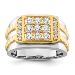 14k Two-Tone 1 1/5 carat Lab Grown Diamond VS/SI+ G+ Men's Ring