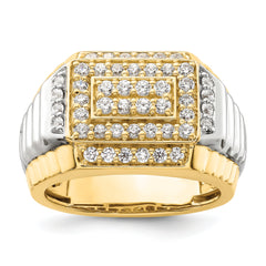 14k Two-Tone 1 carat Lab Grown Diamond VS/SI+ G+ Men's Ring