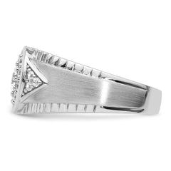 14k White Gold 1 carat Lab Grown Diamond VS/SI+ G+ Complete Men's Cluster Ring