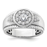 14k White Gold 1 carat Lab Grown Diamond VS/SI+ G+ Complete Men's Cluster Ring