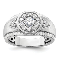 14k White Gold 1 carat Lab Grown Diamond VS/SI+ G+ Complete Men's Cluster Ring