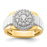 14k Two-Tone 1 1/4 carat Lab Grown Diamond VS/SI+ G+ Complete Cluster Men's Ring
