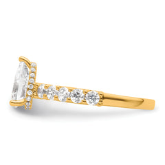 14k 2 carat Certified Lab Grown Diamond VS/SI+ G+ Pear Complete Engagement Ring