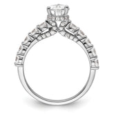 14k White Gold 2 carat Certified Lab Grown Diamond VS/SI+ G+ Pear Complete Engagement Ring