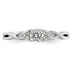 14k White Gold 1/3 carat Lab Grown Diamond VS/SI+ G+ Round Complete Halo Engagement Ring