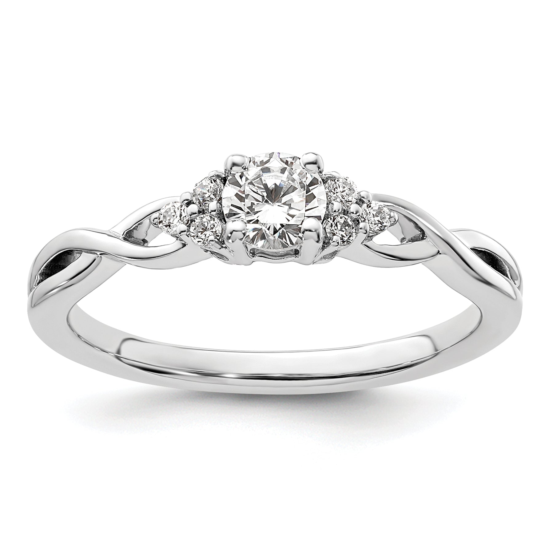 14k White Gold 1/3 carat Lab Grown Diamond VS/SI+ G+ Round Complete Halo Engagement Ring