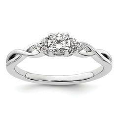 14k White Gold 1/3 carat Lab Grown Diamond VS/SI+ G+ Round Complete Halo Engagement Ring