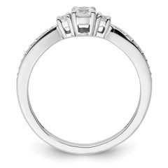 10k White Gold 1/3 carat Lab Grown Diamond VS/SI+ G+ Complete Petite Engagement Ring