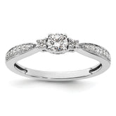 10k White Gold 1/3 carat Lab Grown Diamond VS/SI+ G+ Complete Petite Engagement Ring
