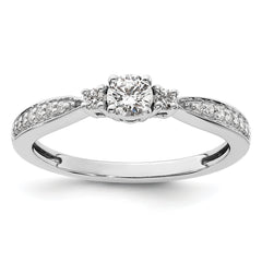 10k White Gold 1/3 carat Lab Grown Diamond VS/SI+ G+ Complete Petite Engagement Ring