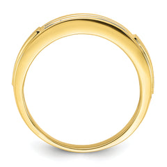 10k 1/5 carat Lab Grown Diamond VS/SI+ G+ Complete Double Row Men's Ring