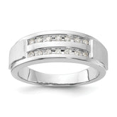 10k White Gold 1/5 carat Lab Grown Diamond VS/SI+ G+ Complete Double Row Men's Ring