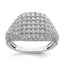 14k White Gold 2 1/4 carat Lab Grown Diamond VS/SI+ G+ Complete Cluster Fashion Ring