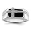 Men's Lab-Grown Diamond & Onyx Ring in 14K White Gold (1/20 ct. tw.), Size 10 - Sophia Jewelers