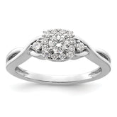 14k White Gold 1/3 carat Lab Grown Diamond VS/SI+ G+ Round Complete Bypass Engagement Ring