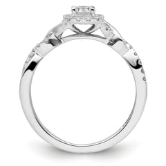 14k White Gold 1/2 carat Lab Grown Diamond VS/SI+ G+ Round Complete Bypass Engagement Ring