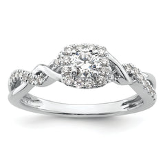 14k White Gold 1/2 carat Lab Grown Diamond VS/SI+ G+ Round Complete Bypass Engagement Ring