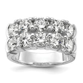 14k White Gold 3 3/8 carat Lab Grown Diamond VS/SI+ G+ Ten Stone Complete Double Row Band