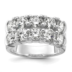 14k White Gold 3 3/8 carat Lab Grown Diamond VS/SI+ G+ Ten Stone Complete Double Row Band