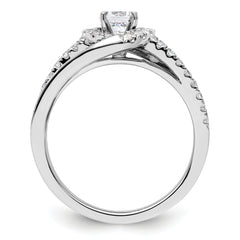 14k White Gold 3/4 carat Lab Grown Diamond VS/SI+ G+ Round Complete Engagement Ring