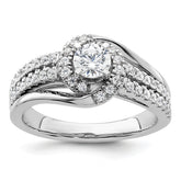 14k White Gold 3/4 carat Lab Grown Diamond VS/SI+ G+ Round Complete Engagement Ring