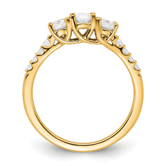 14k 1 1/8 carat Lab Grown Diamond VS/SI+ G+ Oval Complete Three Stone Engagement Ring