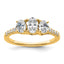 14k 1 1/8 carat Lab Grown Diamond VS/SI+ G+ Oval Complete Three Stone Engagement Ring