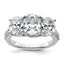 Three-Stone Oval Lab-Grown Diamond Engagement Ring in 14K White Gold (3 1/4 ct. tw.), Size 7 - Sophia Jewelers