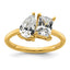 Pear & Radiant Two-Stone Lab-Grown Diamond Engagement Ring in 14K Yellow Gold (2.22 ct. tw.), Size 7 - Sophia Jewelers