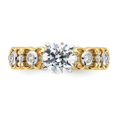 14k Two Tone 1/5 carat Lab Grown Diamond VS/SI+ G+ Semi Mount Peg Set Engagement Ring