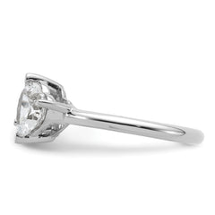 14k White Gold 2 1/8 carat Lab Grown Diamond VS+ F+ Round and Heart Complete Asymmetrical Two Stone Engagement Ring