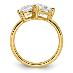 14k Two Stone 1 carat Round and 1 1/8 carat Heart Ring Mounting (No Stones Included)