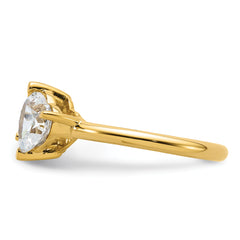 14k Two Stone 1 carat Round and 1 1/8 carat Heart Ring Mounting (No Stones Included)