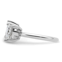 14k White Gold 2 carat Lab Grown Diamond VS+ F+ Cushion and Pear Complete Asymmetrical Two Stone Engagement Ring