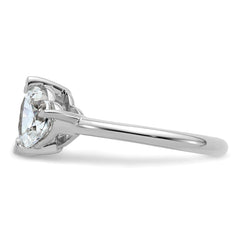 14k White Gold 2 1/8 carat Lab Grown Diamond VS+ F+ Princess and Heart Complete Asymmetrical Two Stone Engagement Ring