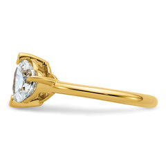 14k 2 1/8 carat Lab Grown Diamond VS+ F+ Princess and Heart Complete Asymmetrical Two Stone Engagement Ring