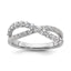 Lab-Grown Diamond Crisscross Band in 14K White Gold, 2.4mm (1 ct. tw.), Size 7 - Sophia Jewelers