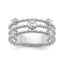 Lab-Grown Diamond Triple Band in 14K White Gold, 4mm (3/8 ct. tw.), Size 7 - Sophia Jewelers