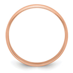 14k Rose Gold 5mm Lightweight Milgrain Half Round Wedding Band Size 9.5