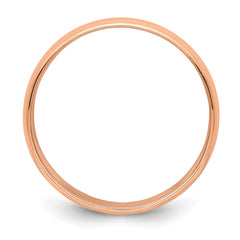 14k Rose Gold 6mm Lightweight Milgrain Half Round Wedding Band Size 9.5