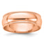 14k Rose Gold 6mm Lightweight Milgrain Half Round Wedding Band Size 9.5