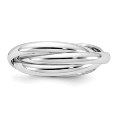 14k White Gold Polished Rolling Ring Size 4