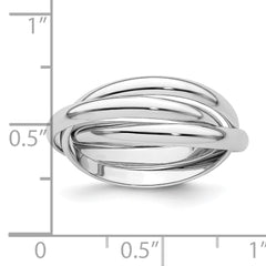 14k White Gold Polished Rolling Ring Size 4