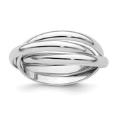 14k White Gold Polished Rolling Ring Size 4