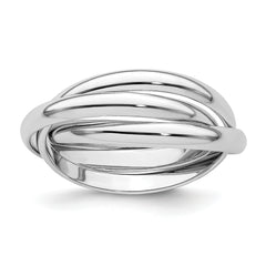 14k White Gold Polished Rolling Ring Size 4