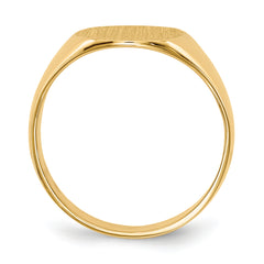 14k 10.0x11.5mm Closed Back Signet Ring